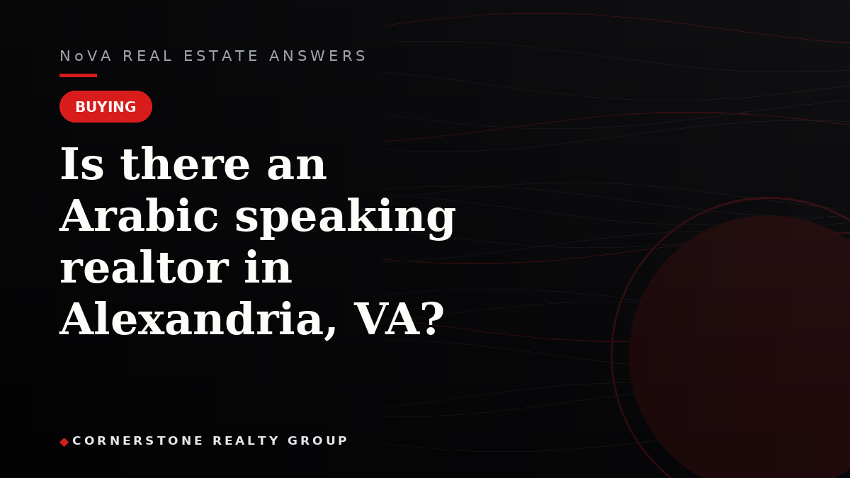 Is there an Arabic speaking realtor in Alexandria, VA?