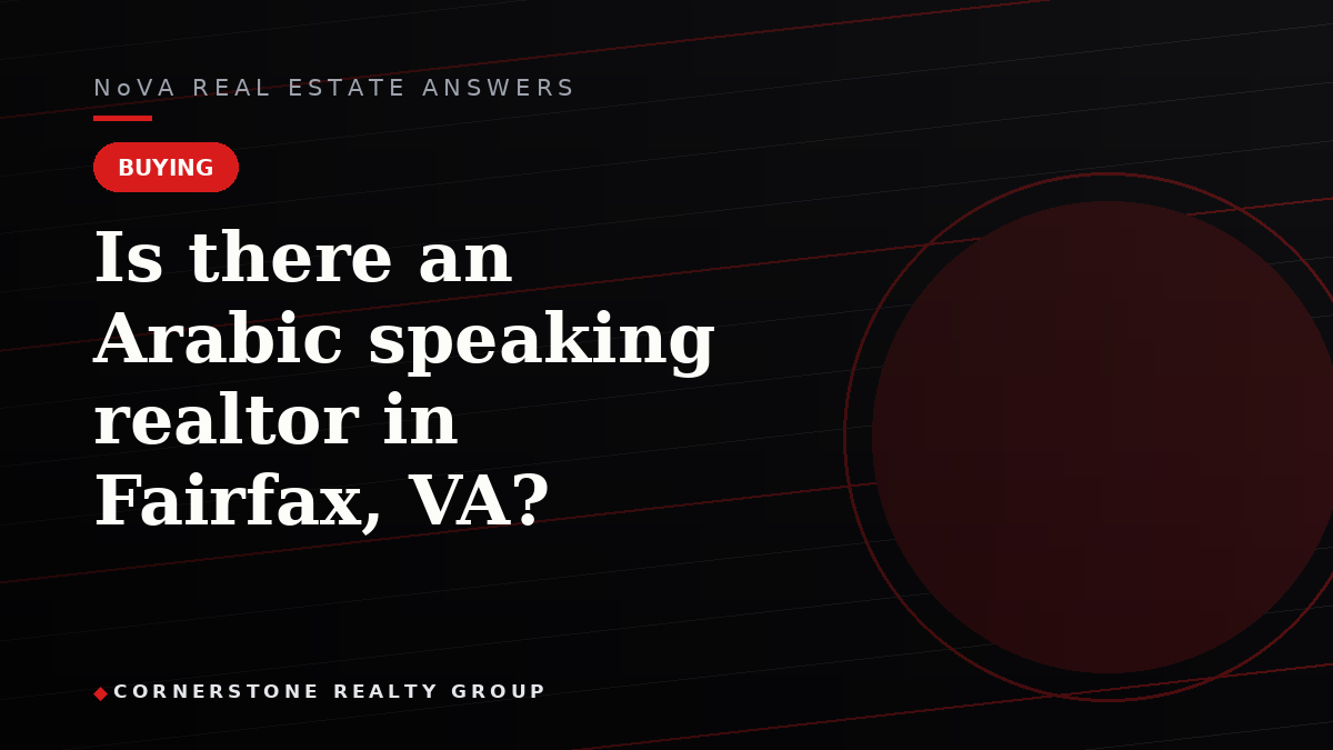 Is there an Arabic speaking realtor in Fairfax, VA?