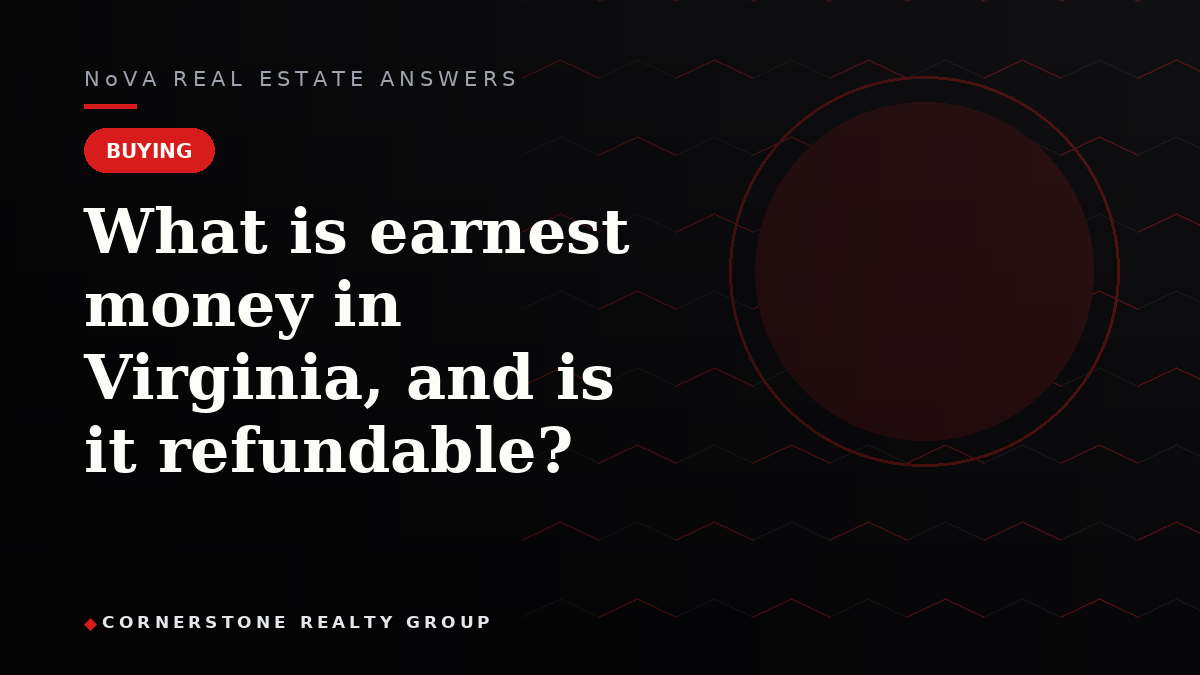 What is earnest money in Virginia, and is it refundable?