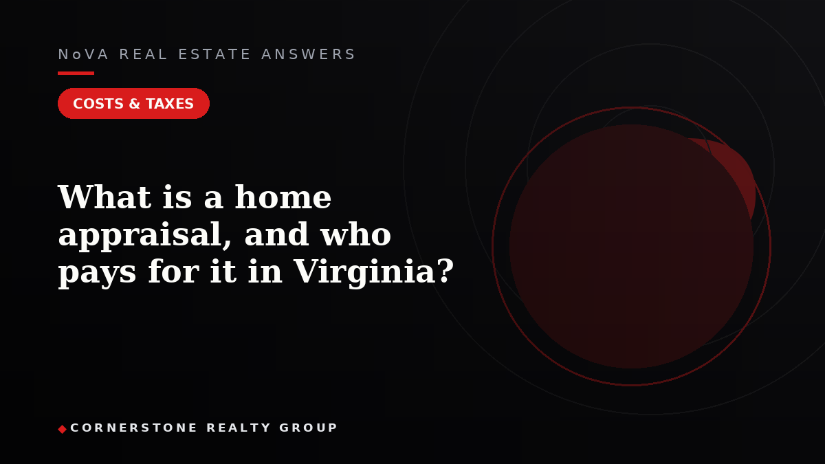 What is a home appraisal, and who pays for it in Virginia?