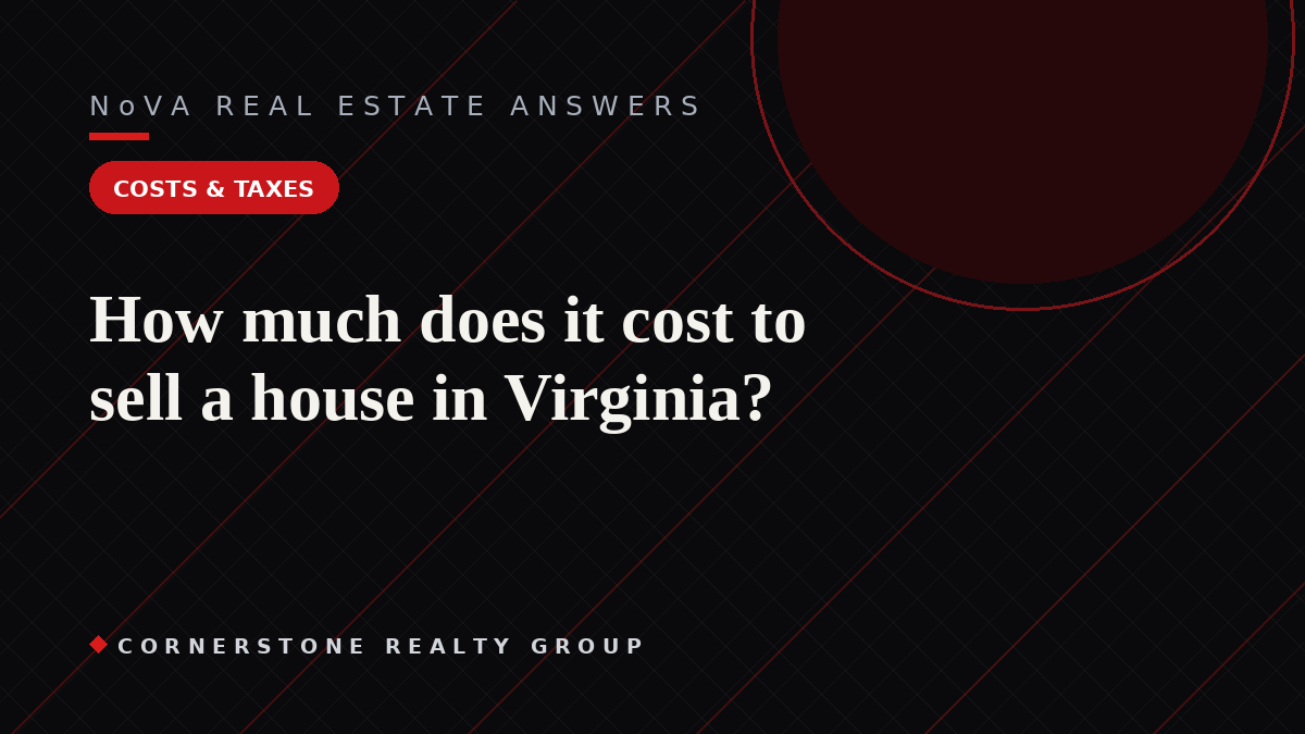 How much does it cost to sell a house in Virginia?