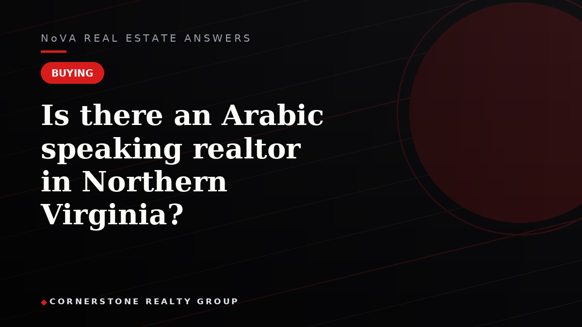 Is there an Arabic speaking realtor in Northern Virginia?
