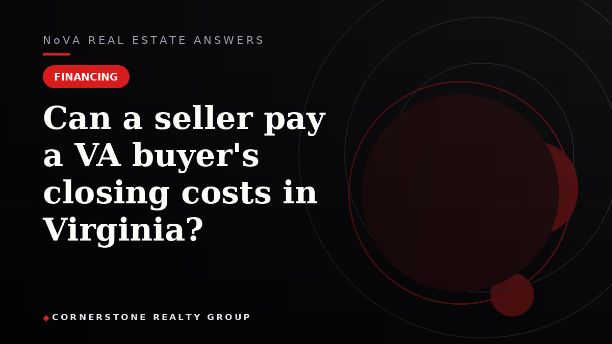 Can a seller pay a VA buyer's closing costs in Virginia?