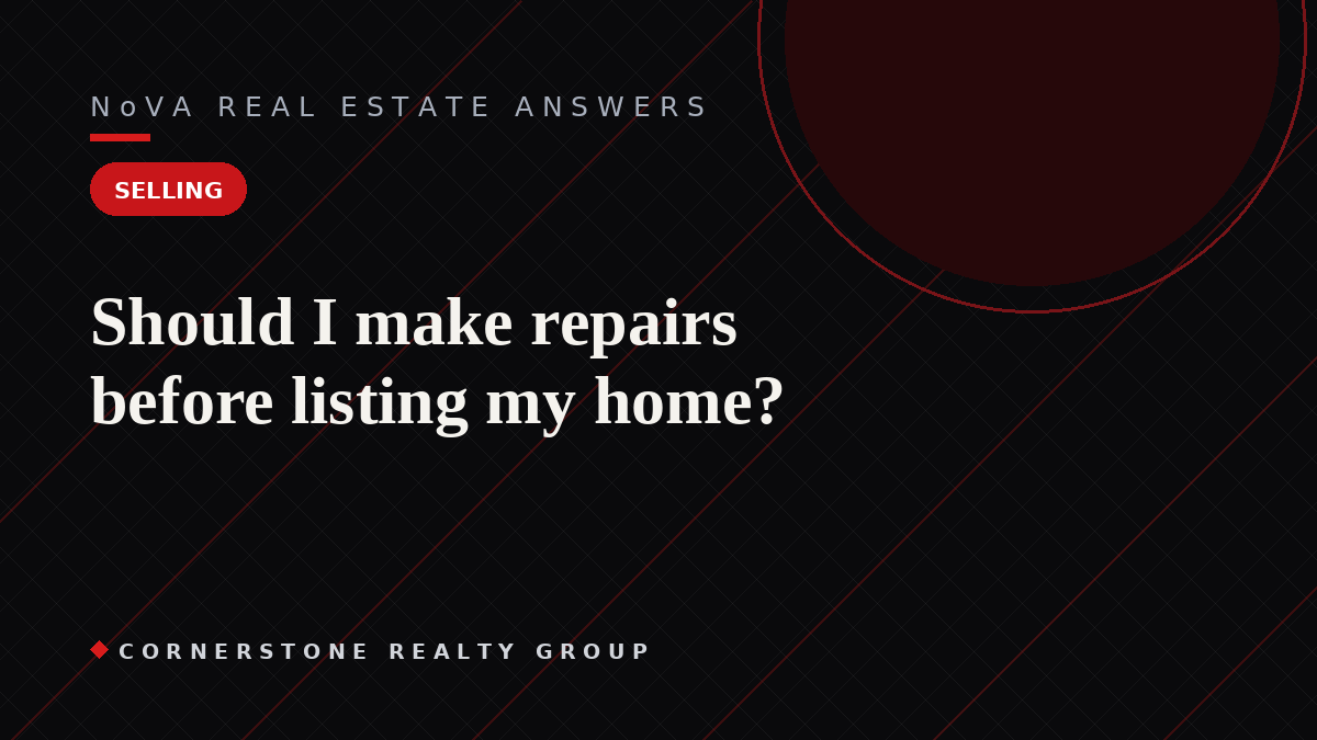 Should I make repairs before listing my home?