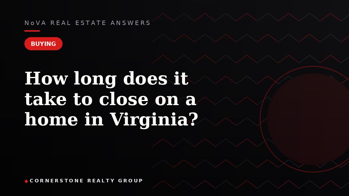 How long does it take to close on a home in Virginia?