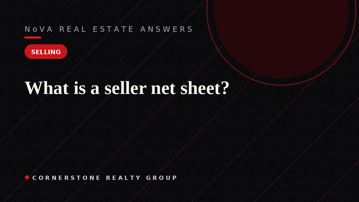 What is a seller net sheet?