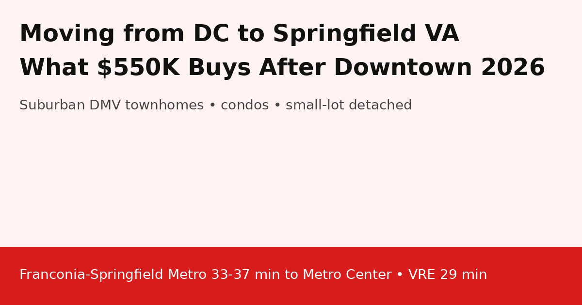 Moving from DC to Springfield VA? What $550K Buys After Downtown